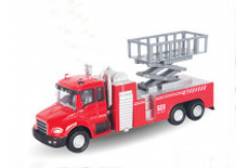 Машинка металлическая Lift Fire Truck. Пожарная с подъемником, 1:48