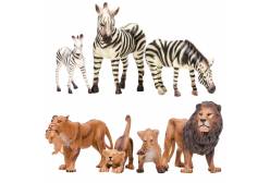 Набор фигурок животных серии Мир диких животных. Семьи львов и семья зебр (7 предметов)