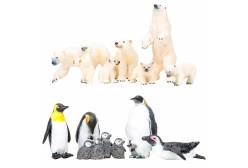 Фигурки игрушки серии Мир морских животных. Белые медведи, пингвины (набор из 12 фигурок животных)