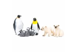 Фигурки игрушки серии Мир морских животных. Пингвины и белые медведи (набор из 5 фигурок животных)