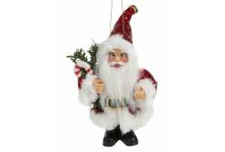 Новогодняя подвесная фигурка Дед Мороз в красной шубке, 9x5x13 см, арт. 86569