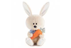 Мягкая игрушка Заяц Антоша с морковкой, 15 см