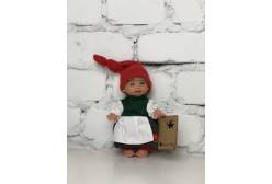 Кукла Джестито Гном, девочка в зеленом сарафане, 18 см